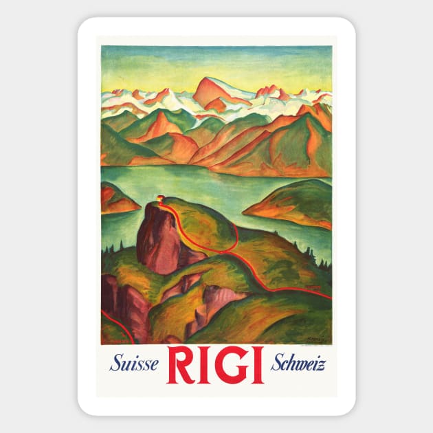 Rigi Switzerland Vintage Poster 1933 Sticker by vintagetreasure